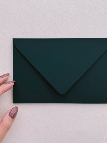 dark green envelope