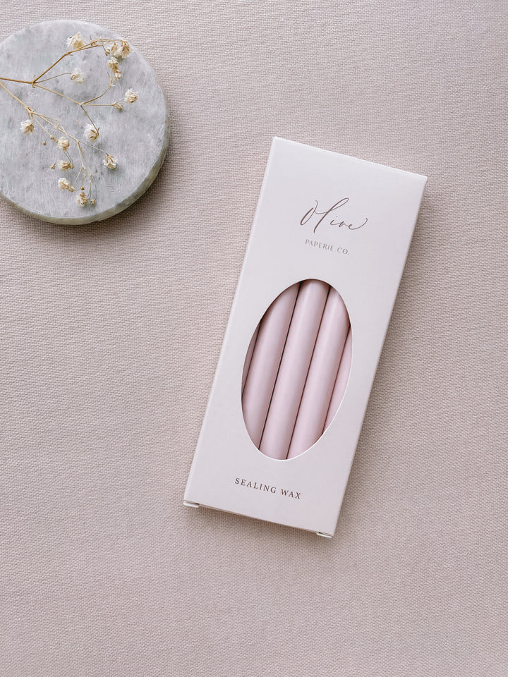 a box of 5 dusty nude sealing wax sticks_side angle