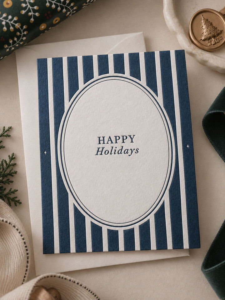 Happy Holidays Letterpress Cards