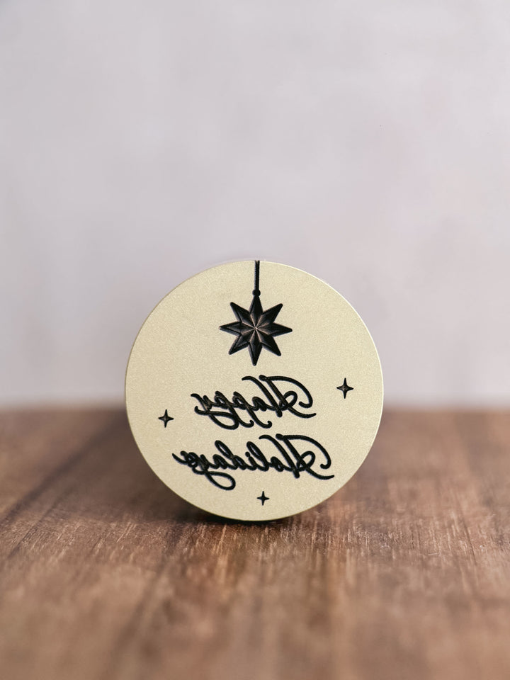 Christmas brass wax seal stamp head featuring &