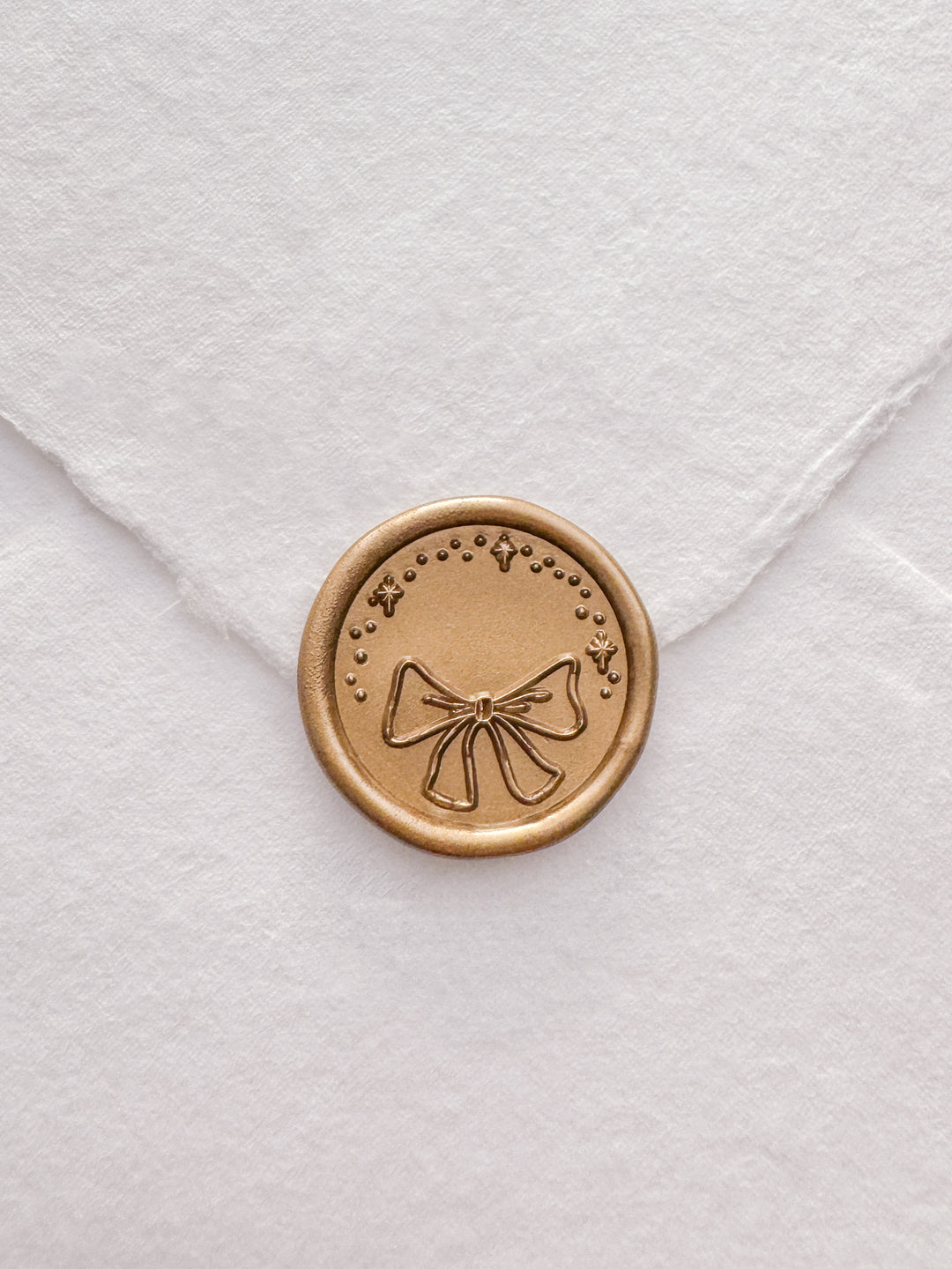 Christmas ribbon bow gold wax seal
