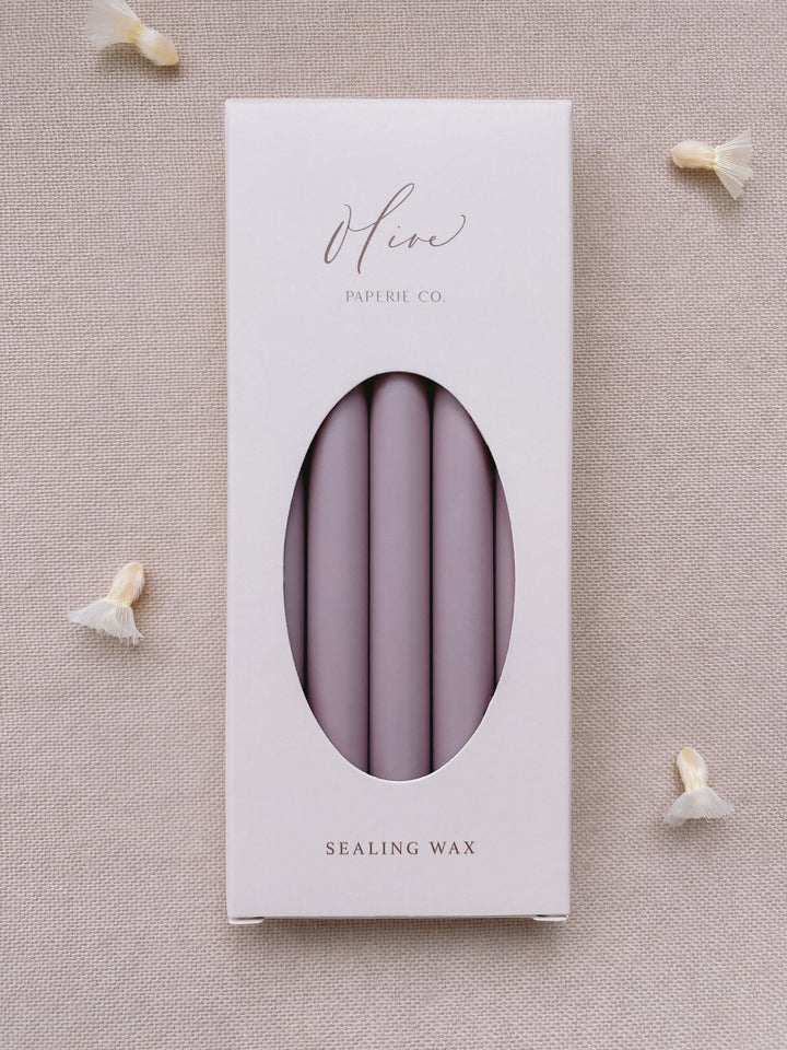 a box of 5 mauve sealing wax sticks_front angle