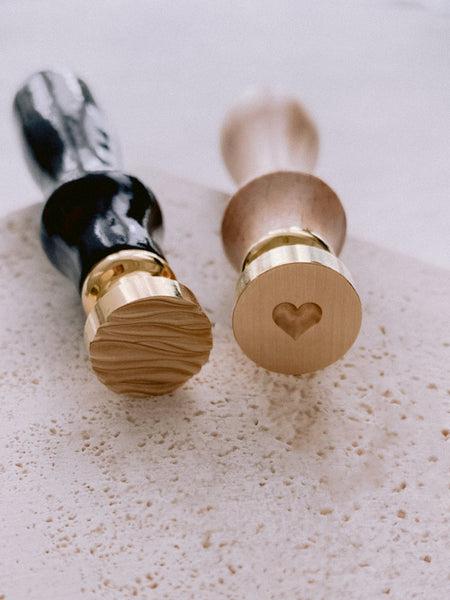 Mini 3D ocean waves and mini 3D heart wax seal brass head stamps