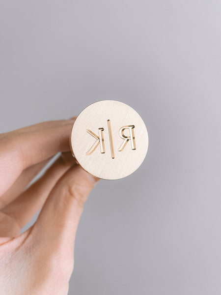 Modern typeface monogram custom wax seal brass stamp head