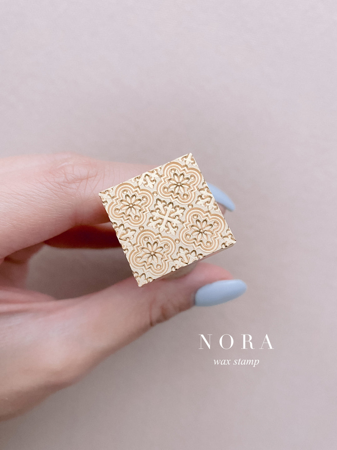 Moroccan tile pattern diamond shaped wax seal brass stamp head