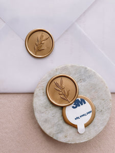 Olive branch wax seals in gold with 3m sticker