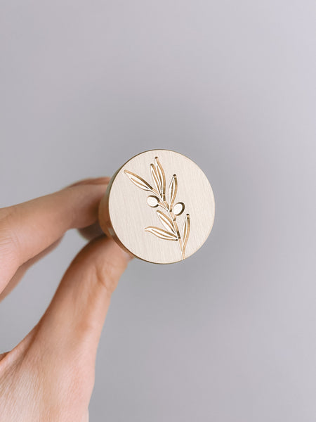 Olive branch wax seal stamp brass head stamp