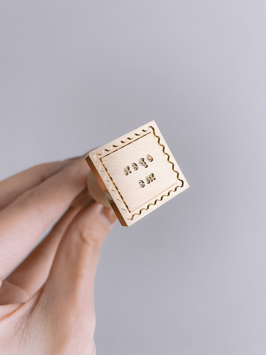Open Me square shaped wax seal brass stamp head