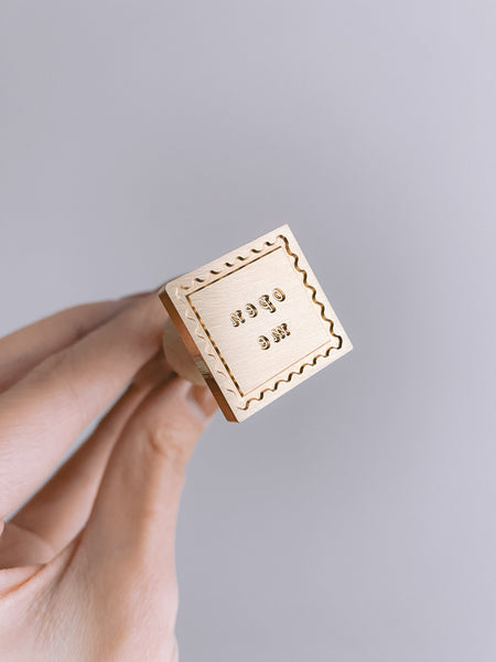Open Me square shaped wax seal brass stamp head