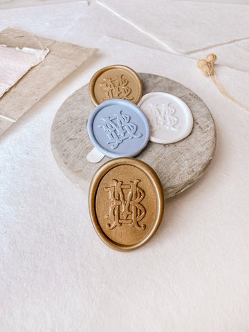 Oval Vintage Monogram Wax Seals