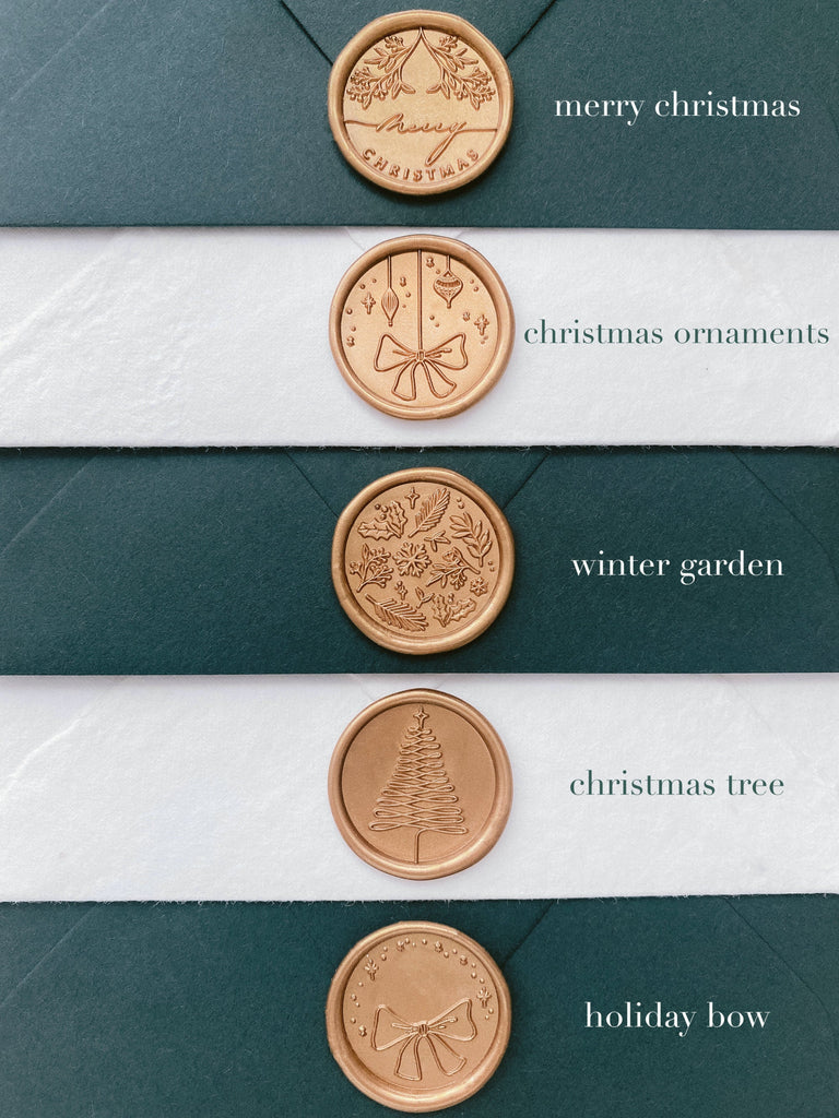 Christmas Tree Wax Seal Stickers in White (set of 10) Marketplace Holiday  Wax Seals by undefined