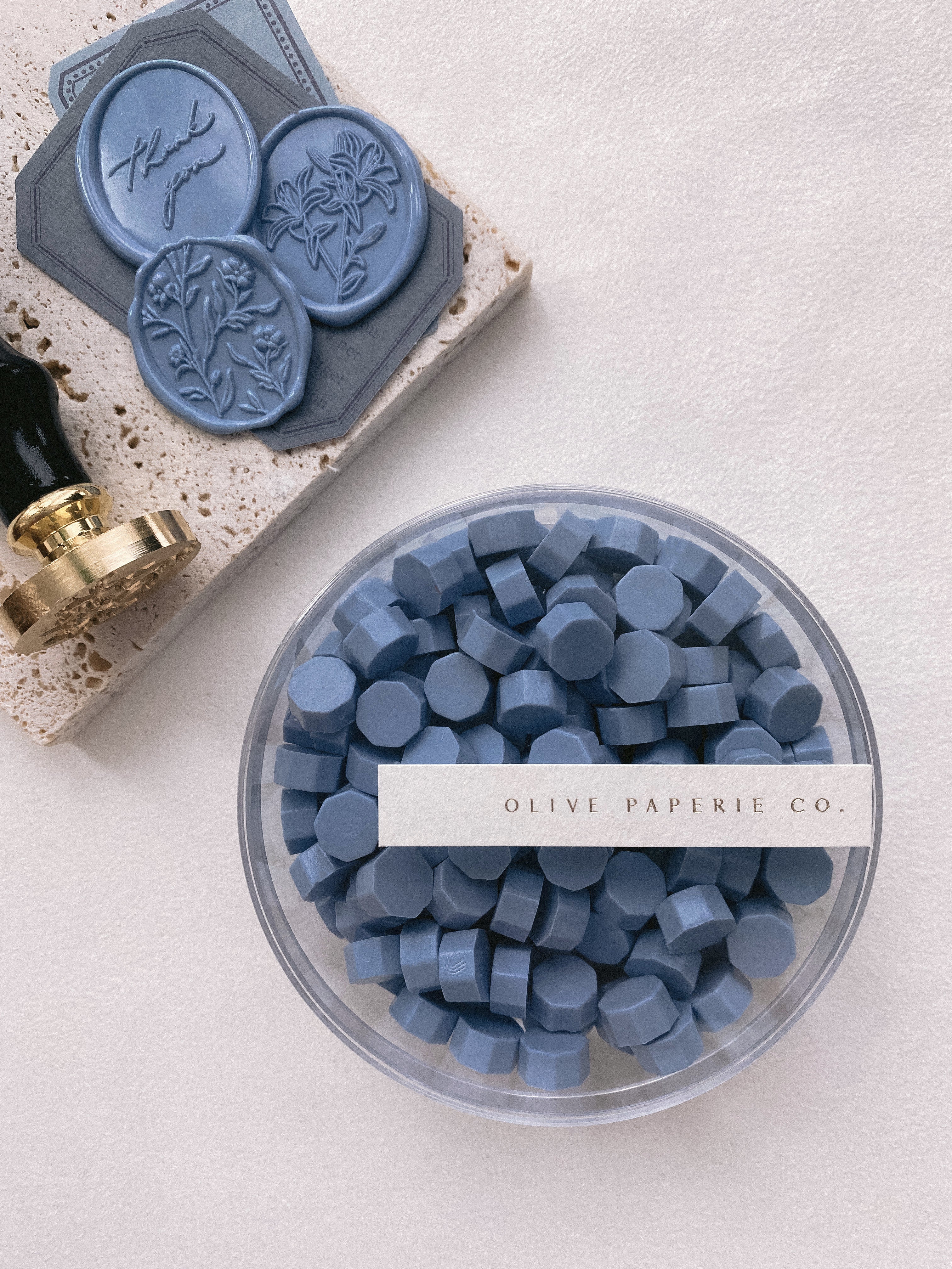 Pearlescent Dusty Blue Wax Beads – sealingwaxstamp