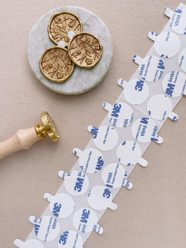 3M self adhesive wax seal backing for wax seals and gold floral wax seal stickers