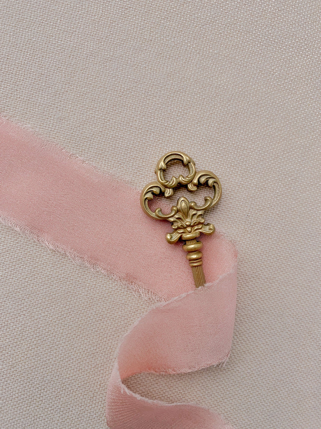 1 inch raw edge silk ribbon in color Blush