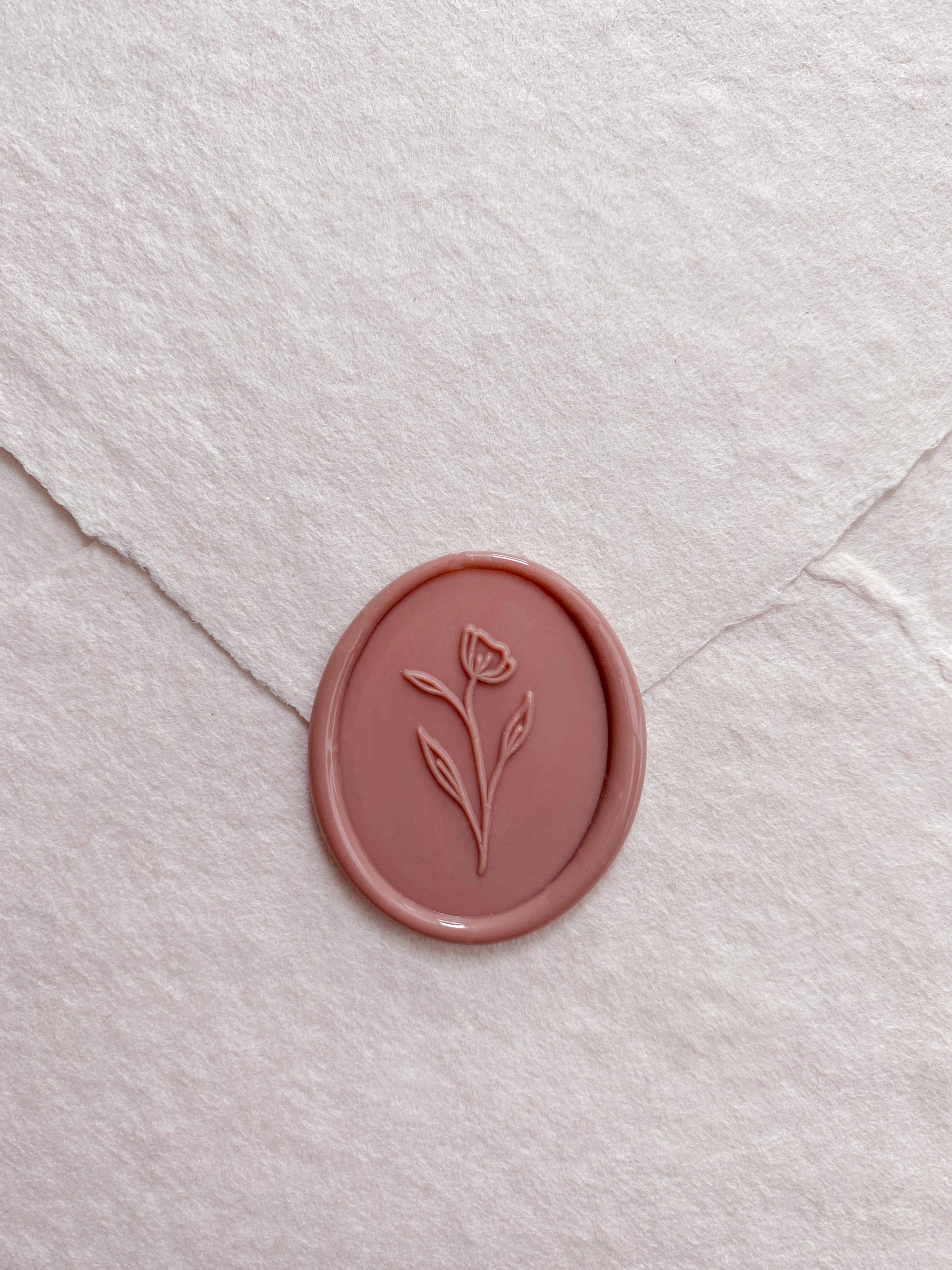 Simple Flower Oval Wax Seals