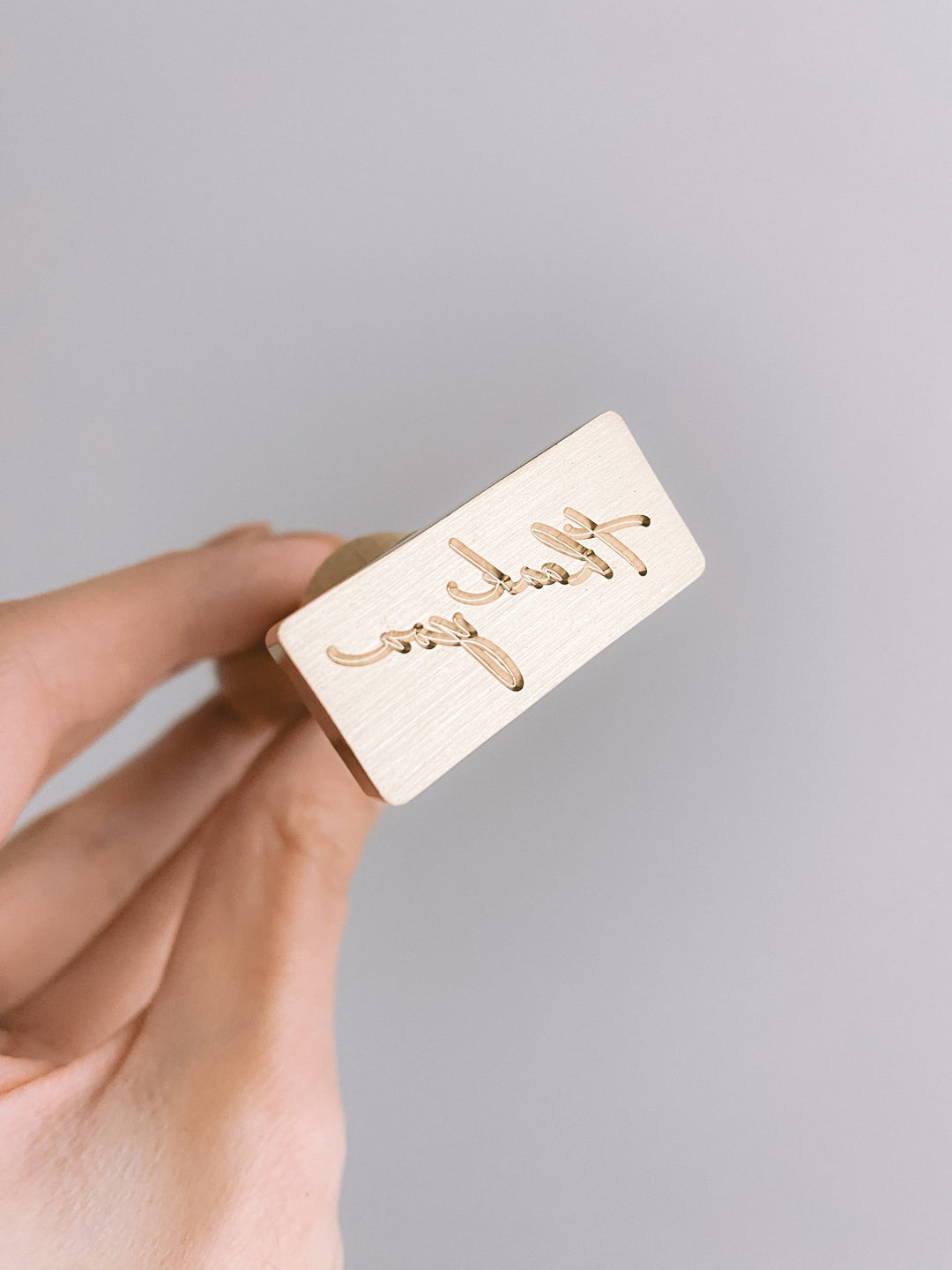 Thank You calligraphy script rectangular wax seal brass stamp head