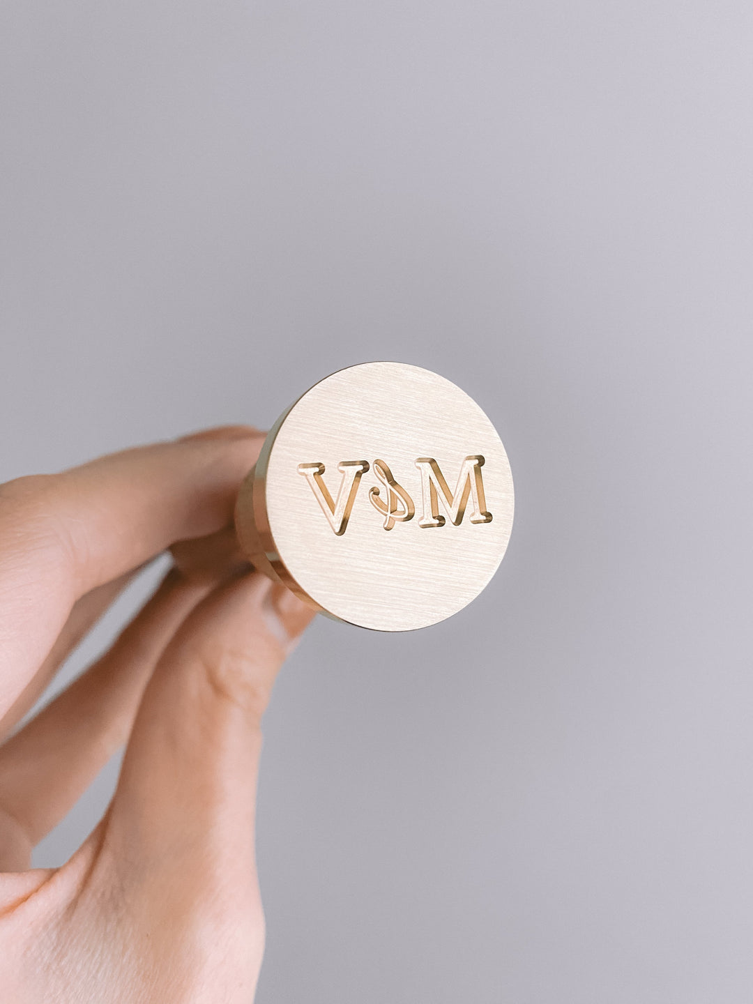 Typeface monogram round wax seal brass head stamp