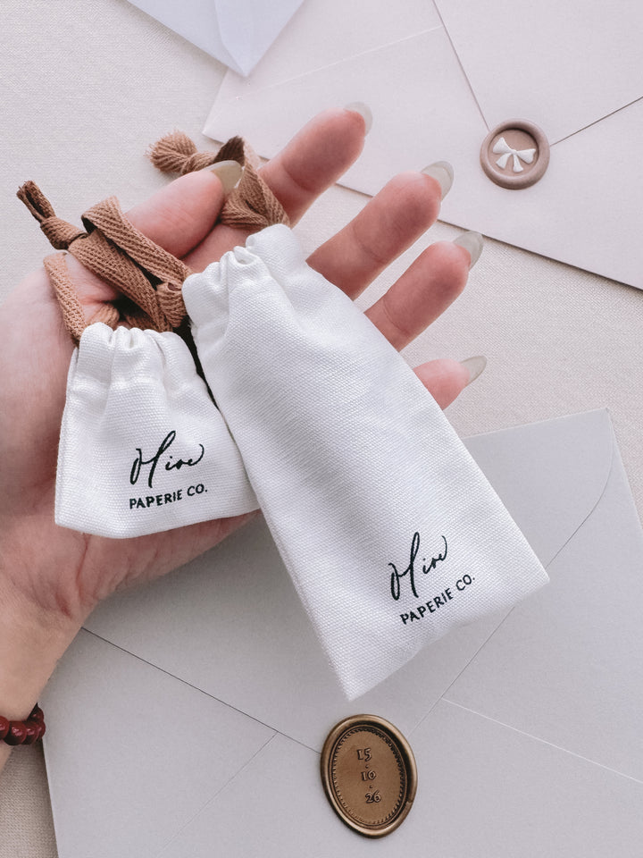 small and standard size wax stamp cotton storage pouches 