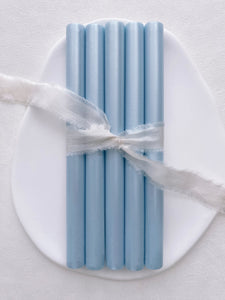 a set of 5 light blue color sealing wax sticks